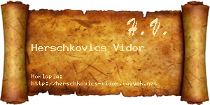 Herschkovics Vidor névjegykártya